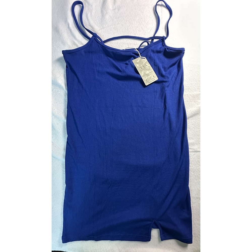 YYA Mini Dress Size Large Women's‎ Blue Spaghetti Strap